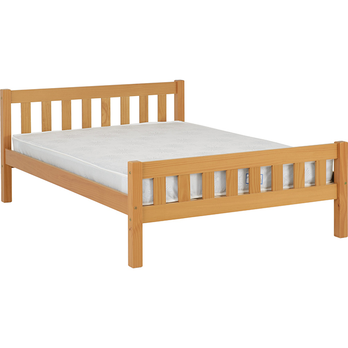 Carlow Double Bed In Antique Pine - Click Image to Close